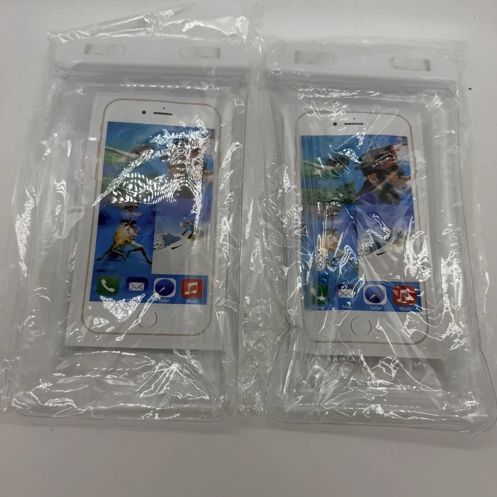 Lot Of 2 Transparent Clear Water Proof Sealable Bags For Keys Cellphones